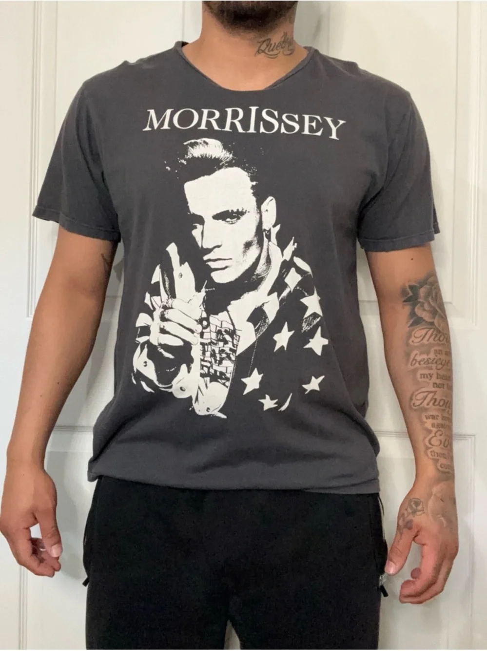 Morrissey Charcoal Short-Sleeve Tee with White Graphic - Picture 1 of 4